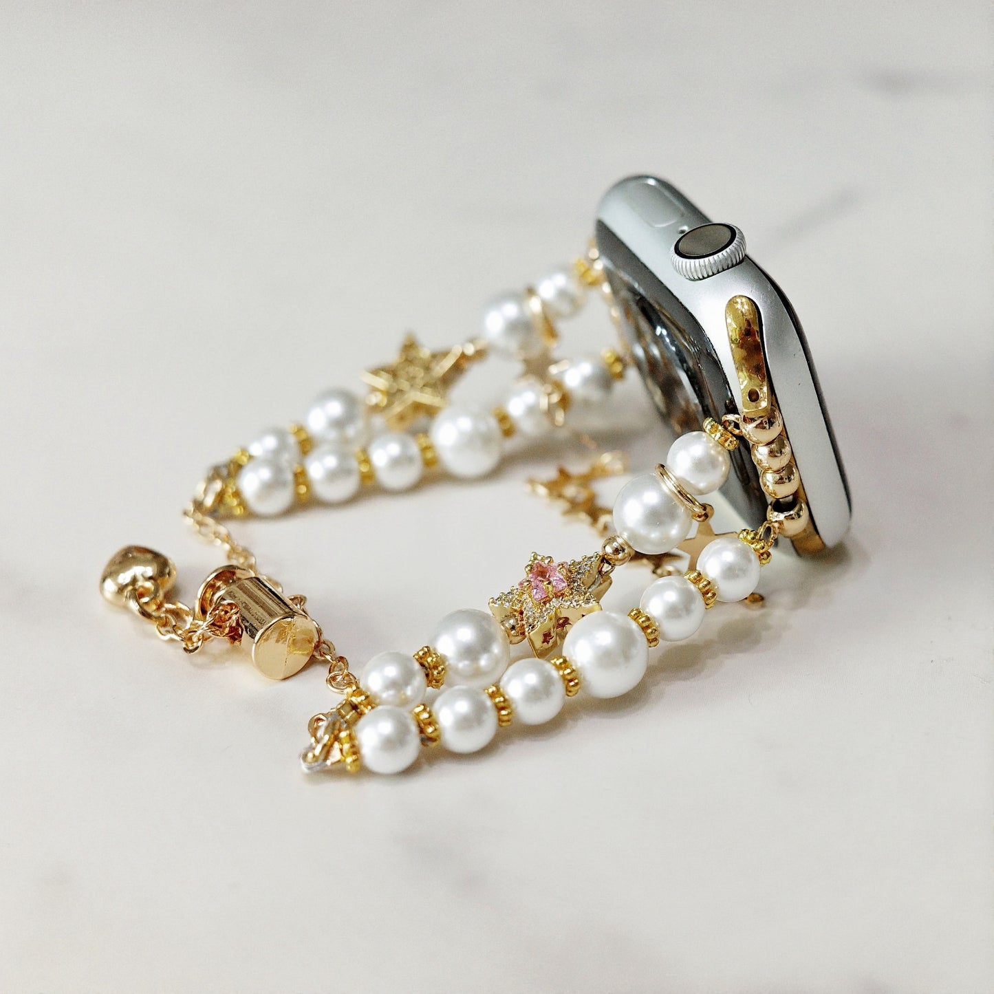 Gold Pearl Star Apple Watch Band
