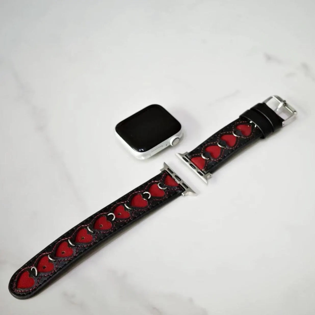Leather Heart Apple Watch Band