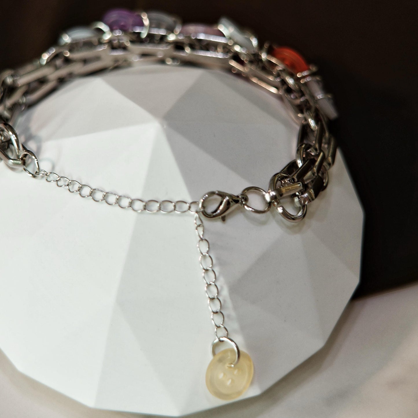 Pastel Button Charm Bracelet