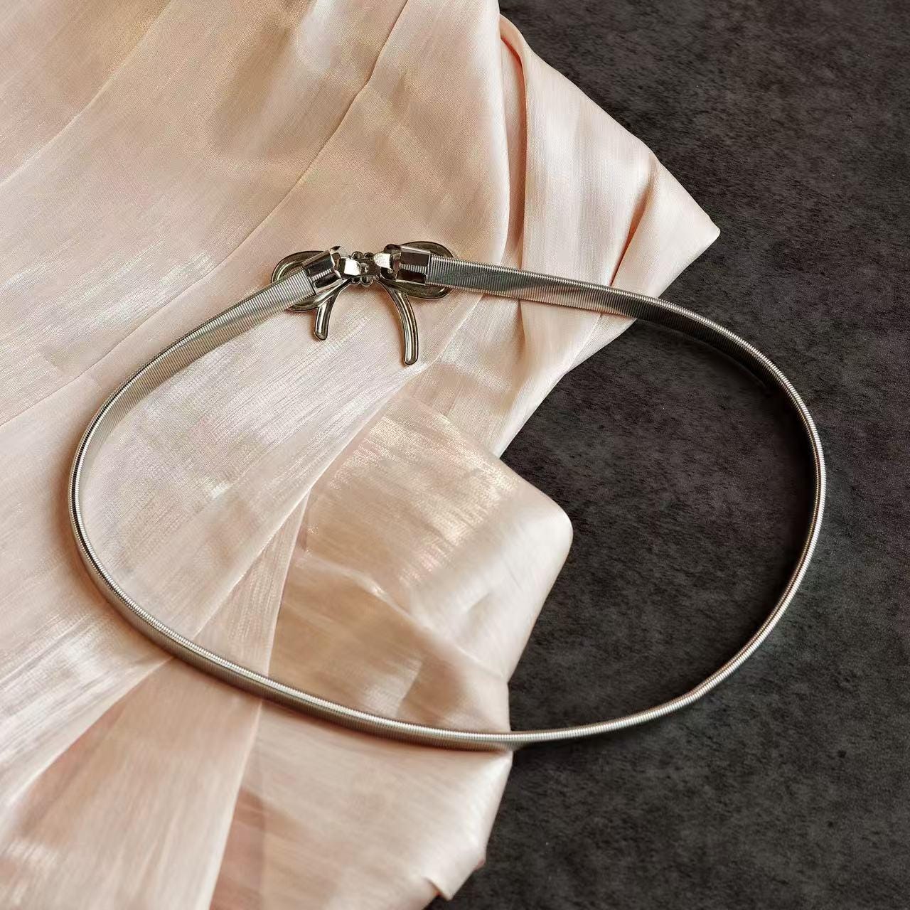 Silver Bow Waist Chain