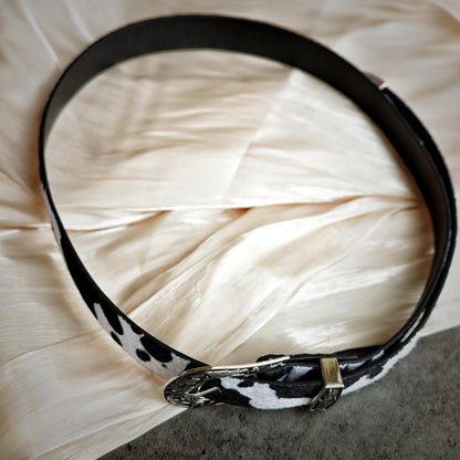 Y2K Cow Print Western Belt