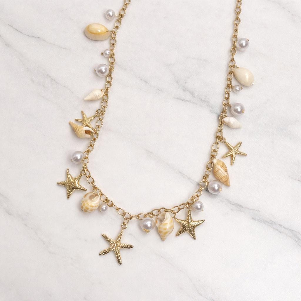 Gold Seashell Pearl Waist Chain