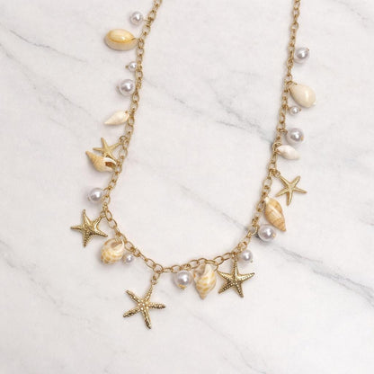Gold Seashell Pearl Waist Chain