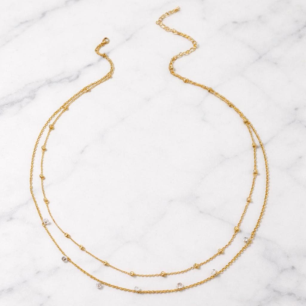 Gold Pearl Double Layer Belly Chain