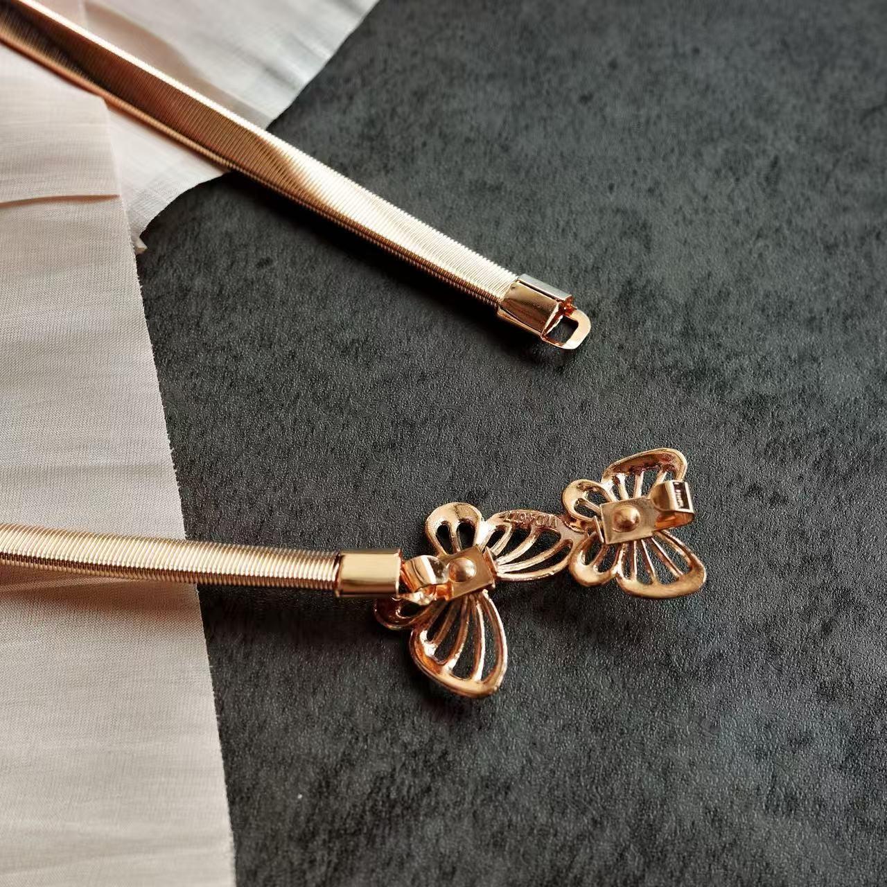 Gold Butterfly Rhinestone Waist Chain