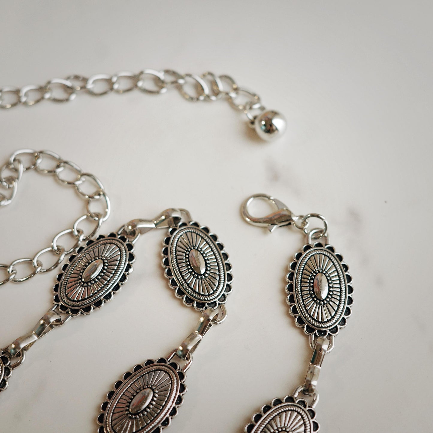 Silver Concho Waist Chain Belt