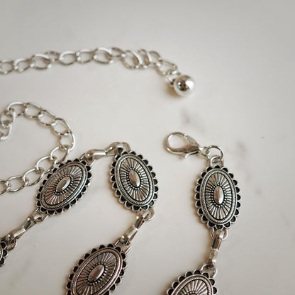 Silver Concho Waist Chain Belt