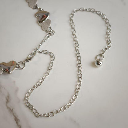 Silver Heart Link Waist Chain