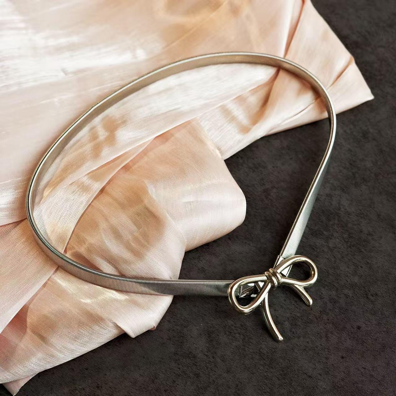 Silver Bow Waist Chain