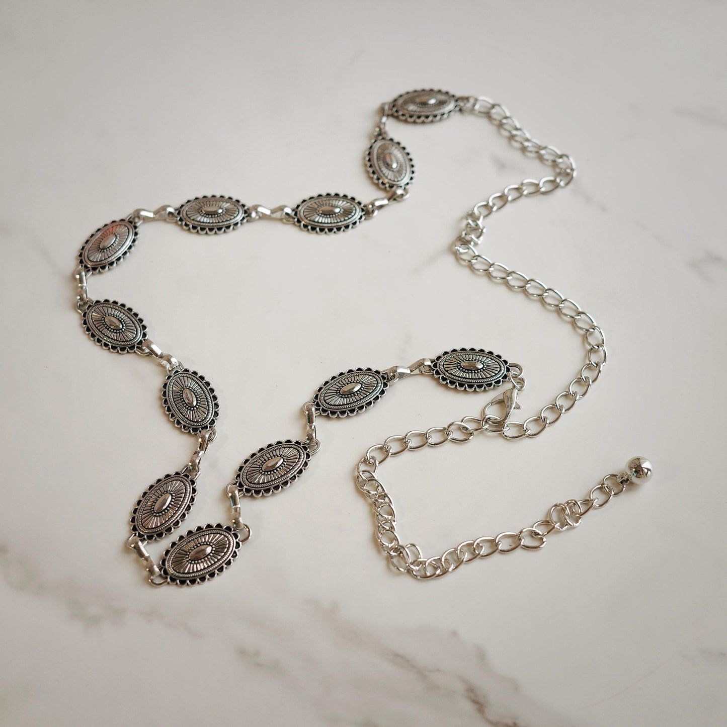 Silver Concho Waist Chain Belt