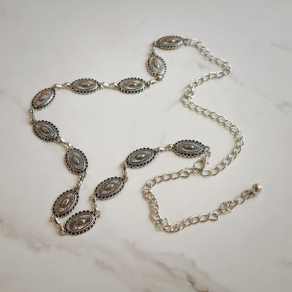 Silver Concho Waist Chain Belt