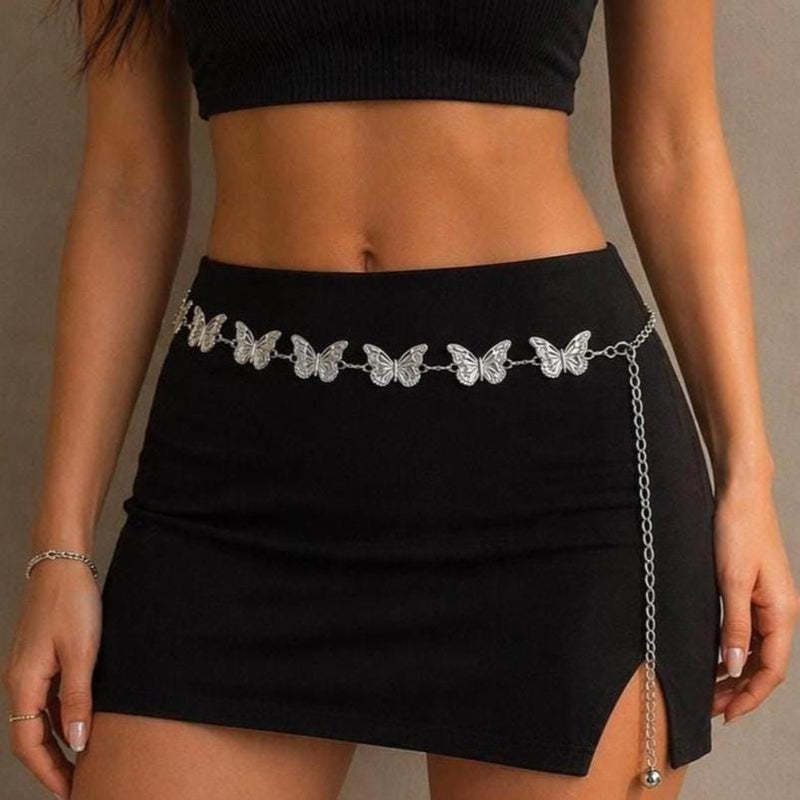 Silver Butterfly Waist Chain
