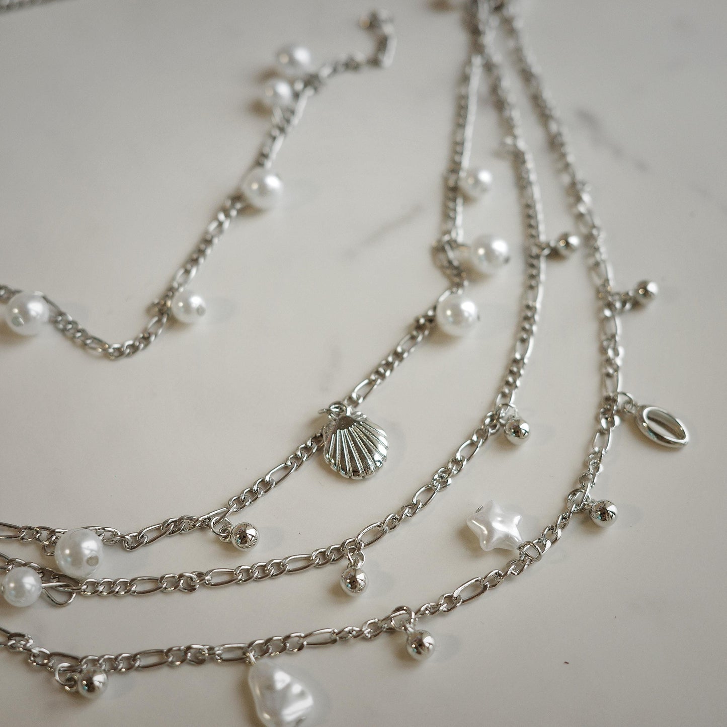 Silver Pearl Seashell Waist Chain