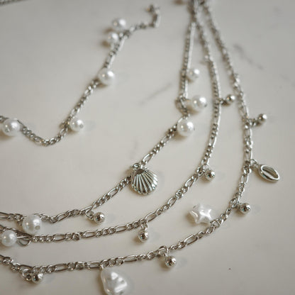 Silver Pearl Seashell Waist Chain