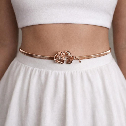 Gold Rose Flower Waist Chain