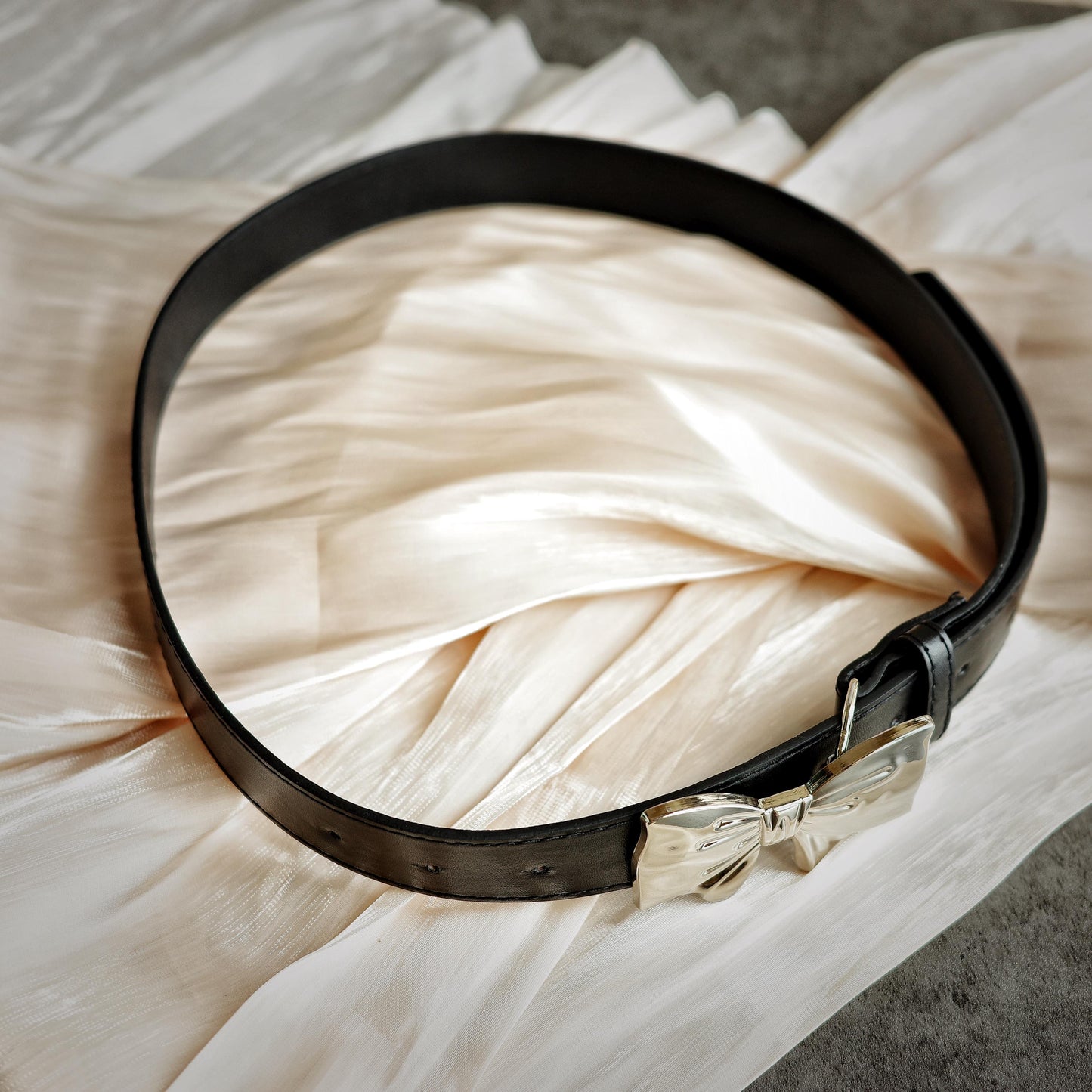 Black Bow Leather Belt