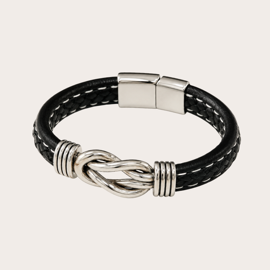 Black Leather Knot Bracelet