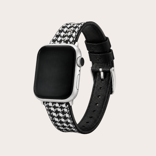 Checkered Leather Apple Watch Band