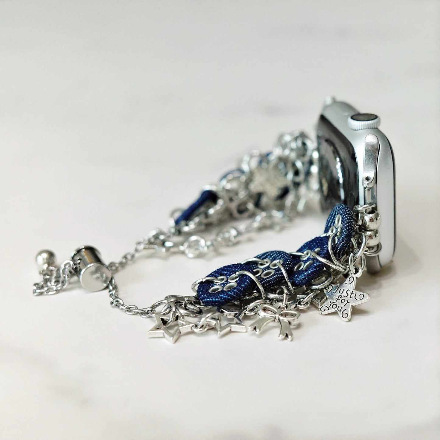 Denim Button Charm Apple Watch Band