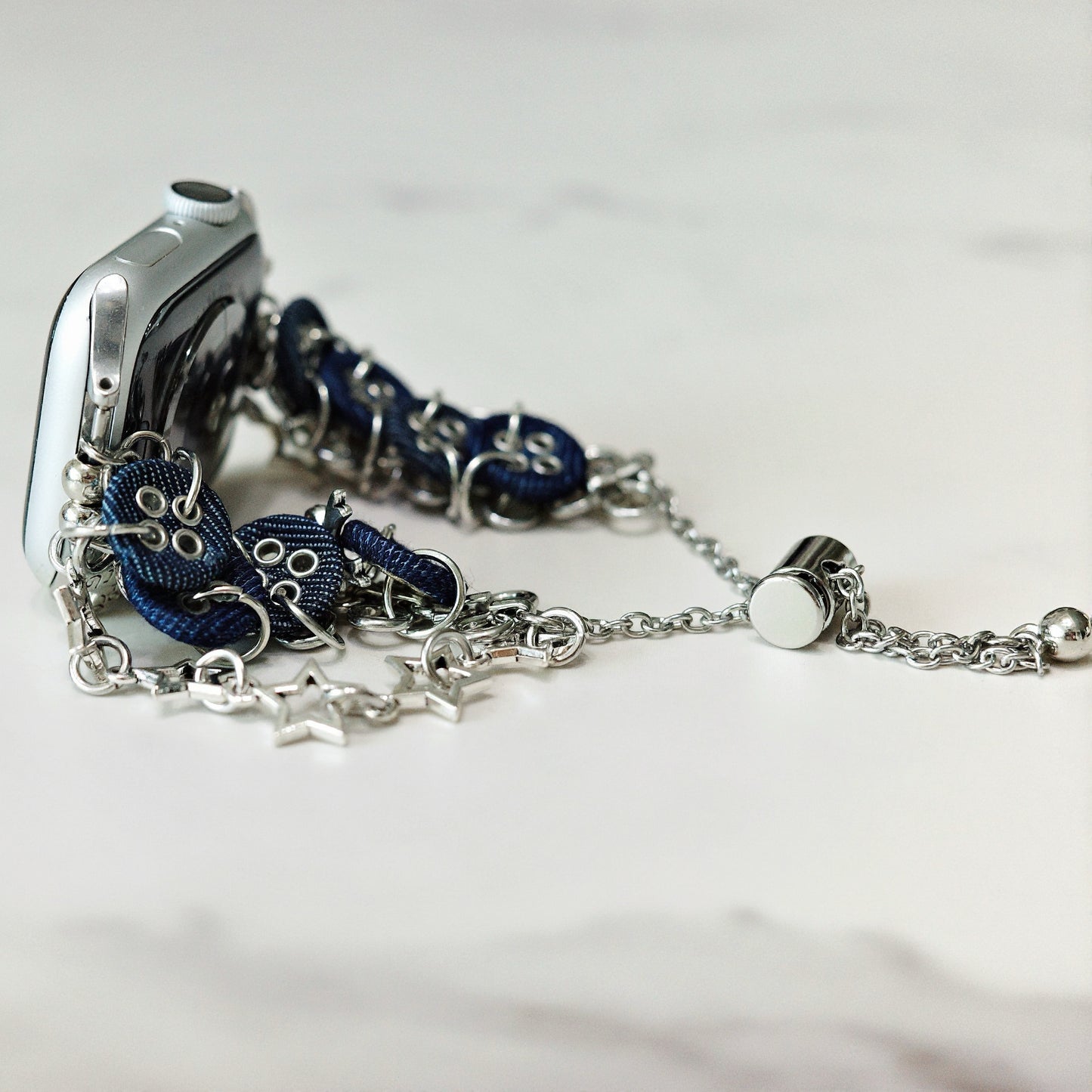 Denim Button Charm Apple Watch Band