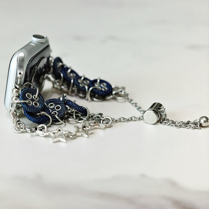 Denim Button Charm Apple Watch Band