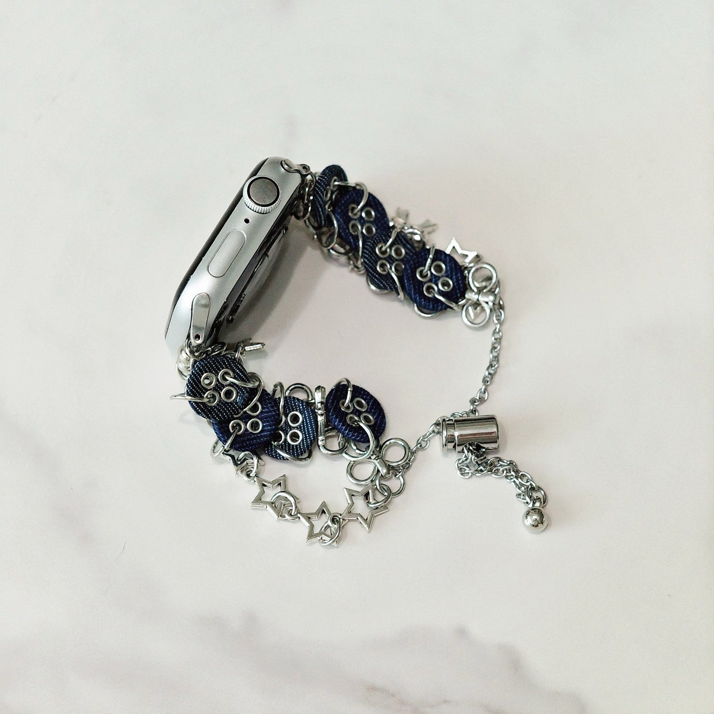 Denim Button Charm Apple Watch Band