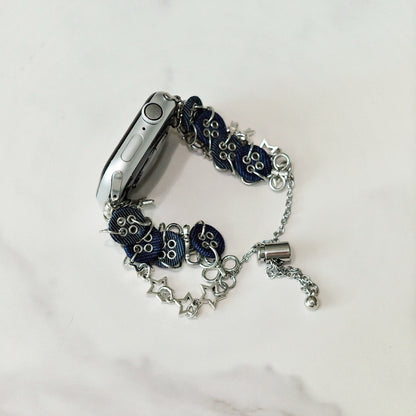 Denim Button Charm Apple Watch Band