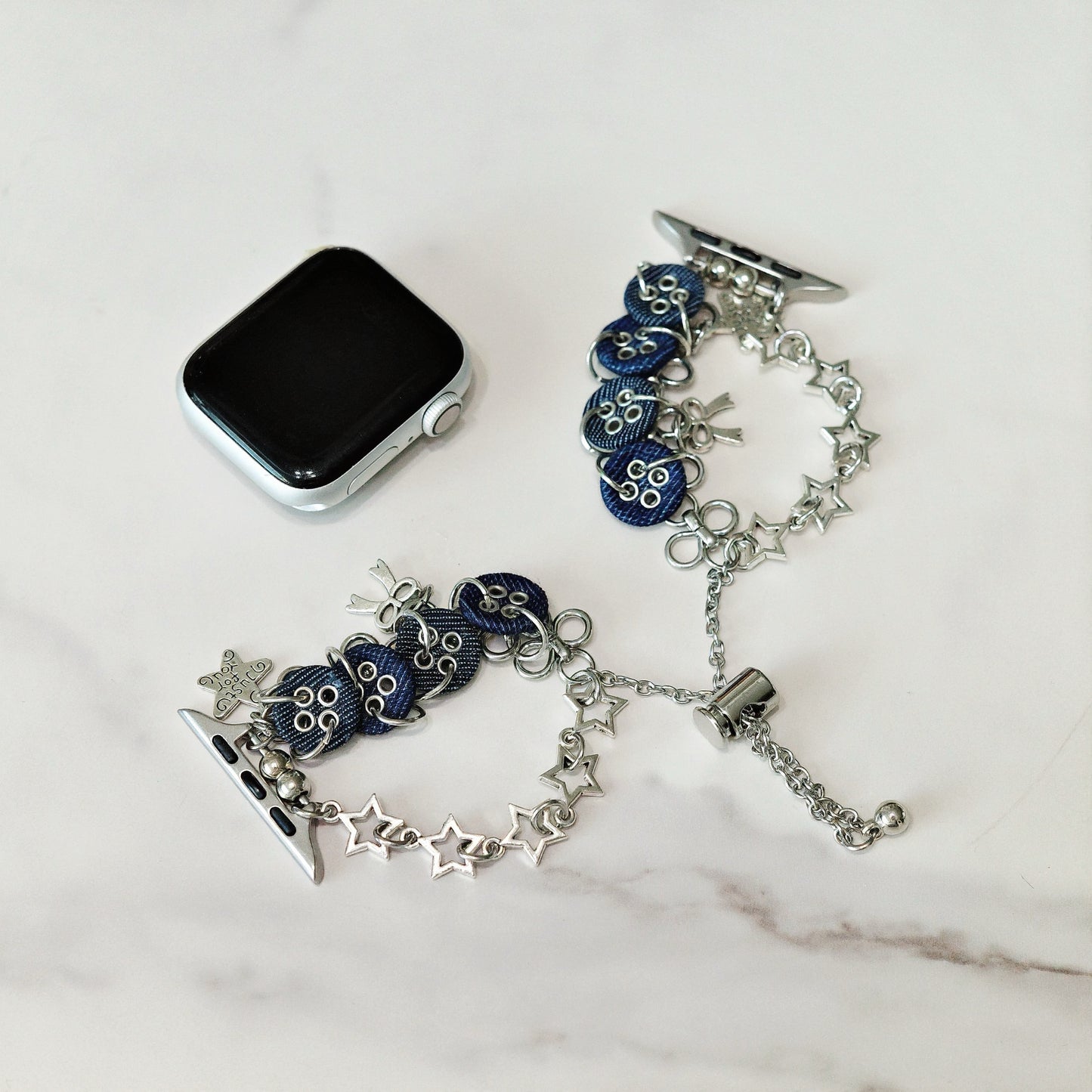 Denim Button Charm Apple Watch Band