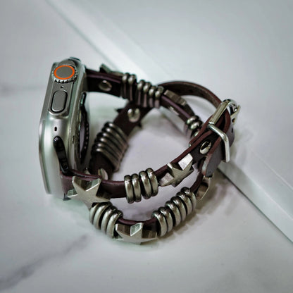 Double Loop Punk Leather Apple Watch Band