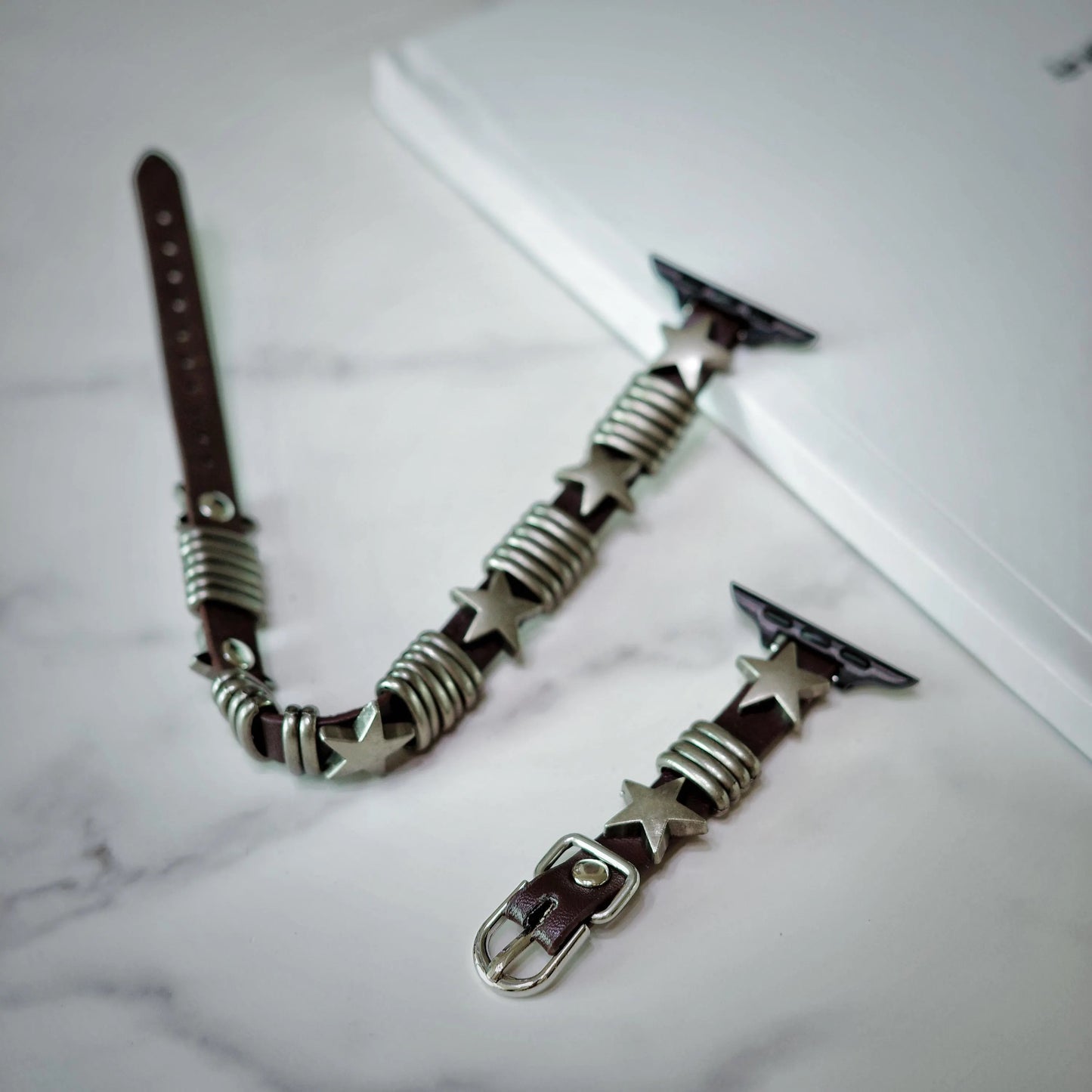 Double Loop Punk Leather Apple Watch Band