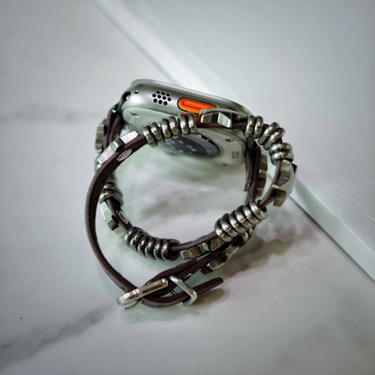 Double Loop Punk Leather Apple Watch Band