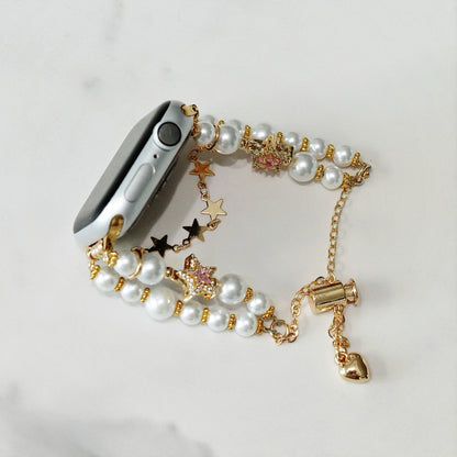 Gold Pearl Star Apple Watch Band