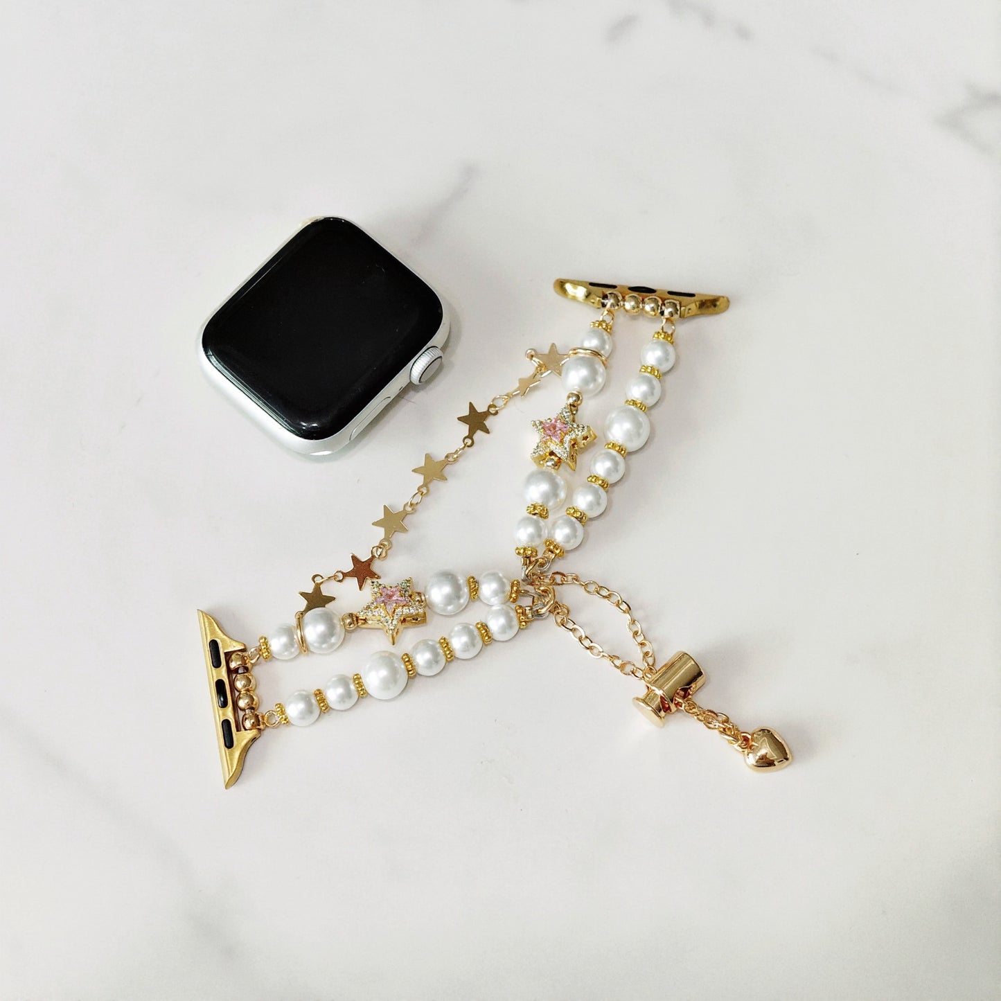 Gold Pearl Star Apple Watch Band