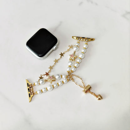 Gold Pearl Star Apple Watch Band