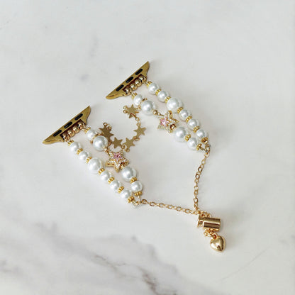 Gold Pearl Star Apple Watch Band