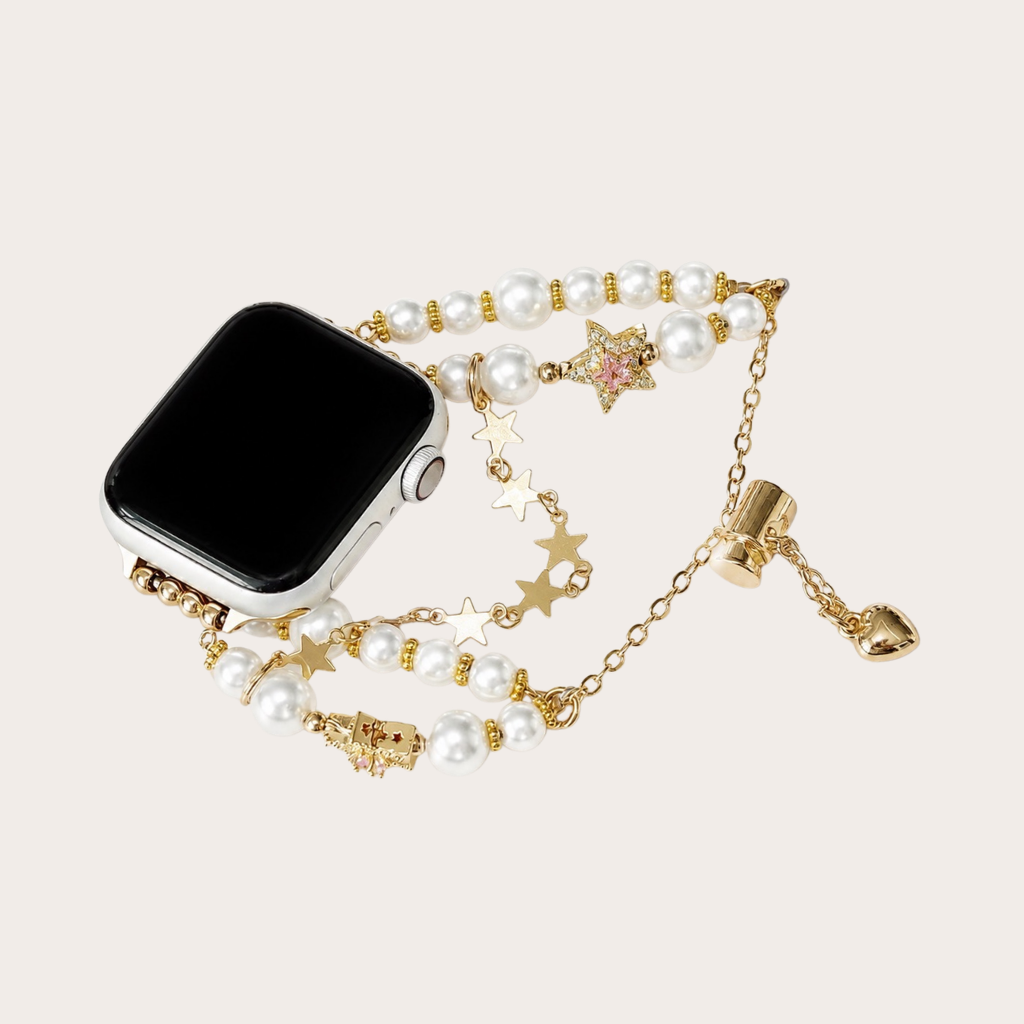 Gold Pearl Star Apple Watch Band