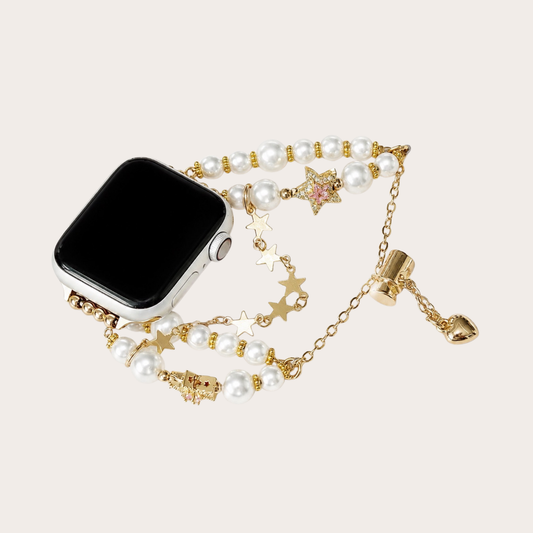 Gold Pearl Star Apple Watch Band