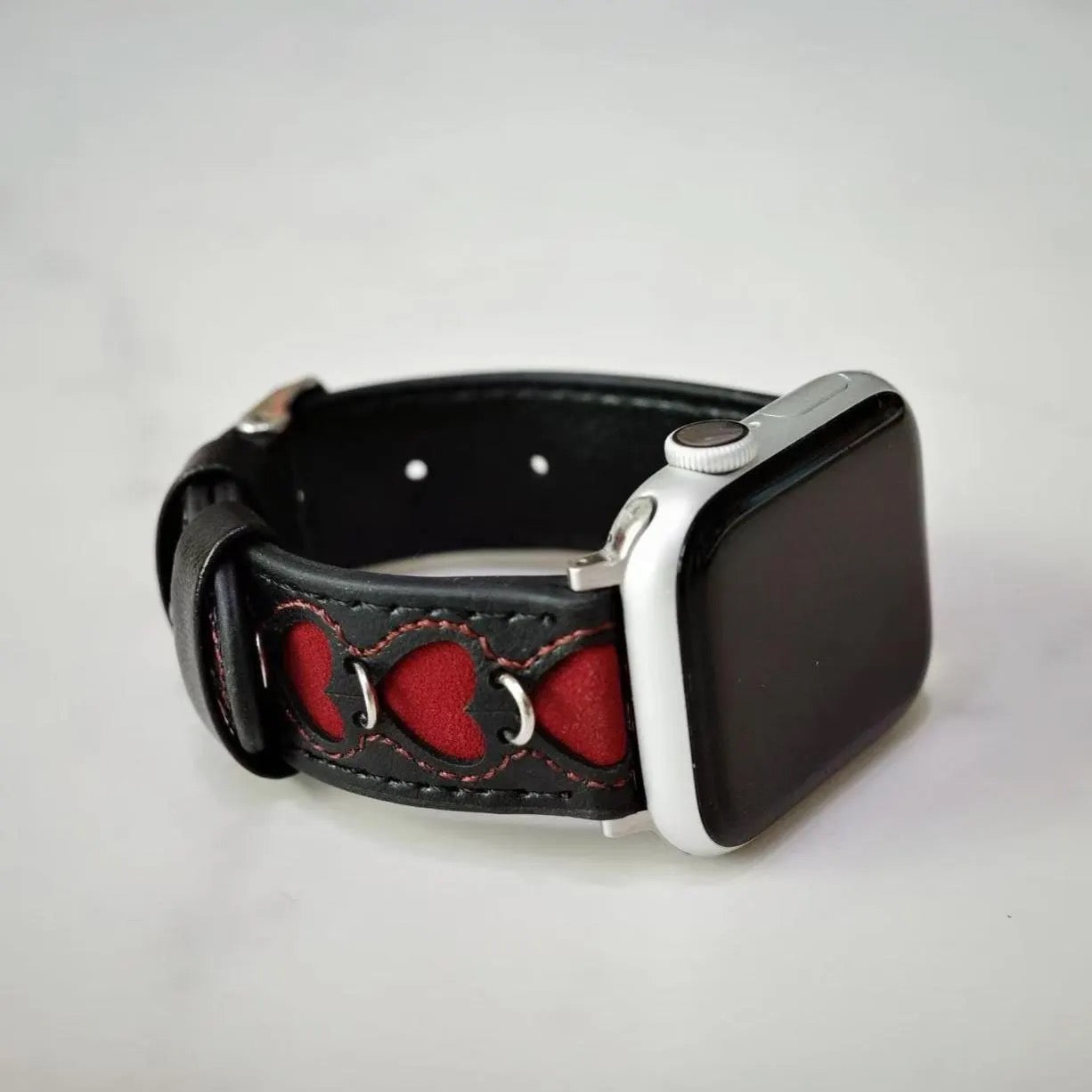 Leather Heart Apple Watch Band