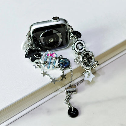 Y2K Monochrome Button Charm Apple Watch Band