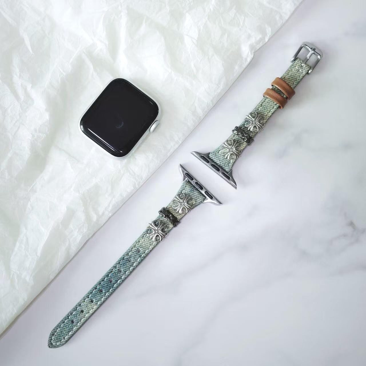 Gothic Cross Denim Apple Watch Band