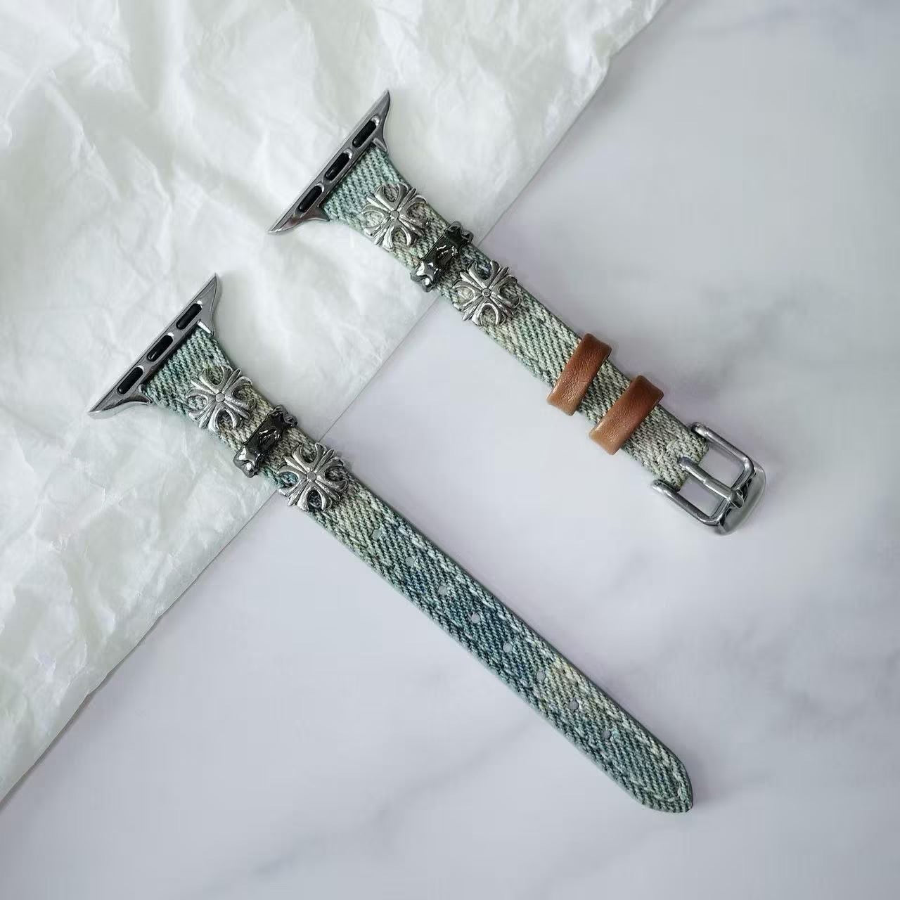 Gothic Cross Denim Apple Watch Band