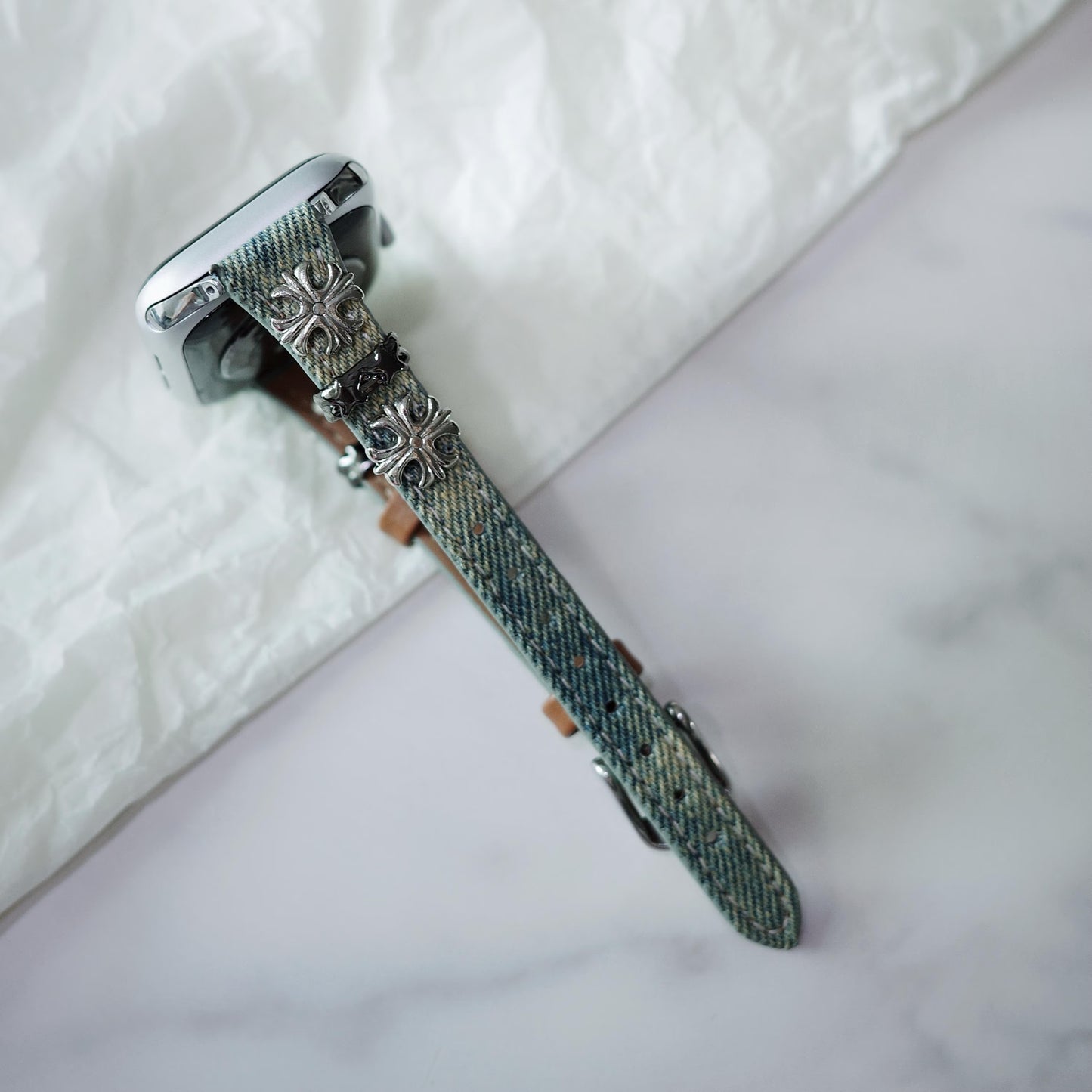 Gothic Cross Denim Apple Watch Band
