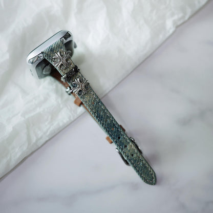 Gothic Cross Denim Apple Watch Band