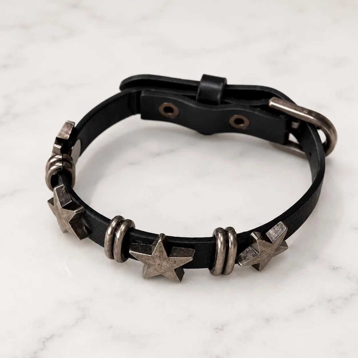 Punk Leather Star Bracelet