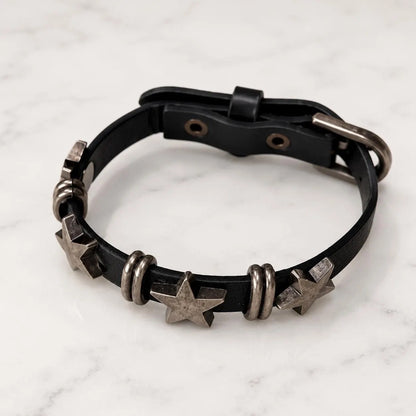 Punk Leather Star Bracelet