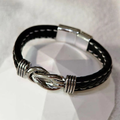 Black Leather Knot Bracelet