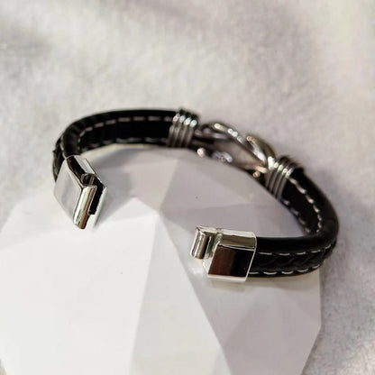 Black Leather Knot Bracelet