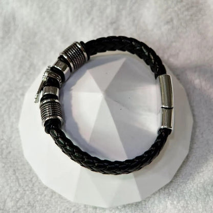 Punk Leather Cross Bracelet