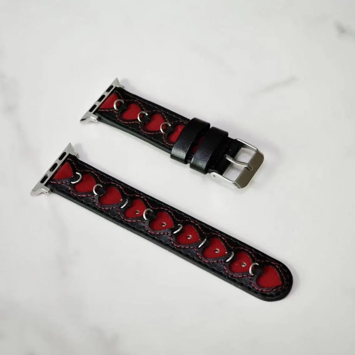 Leather Heart Apple Watch Band