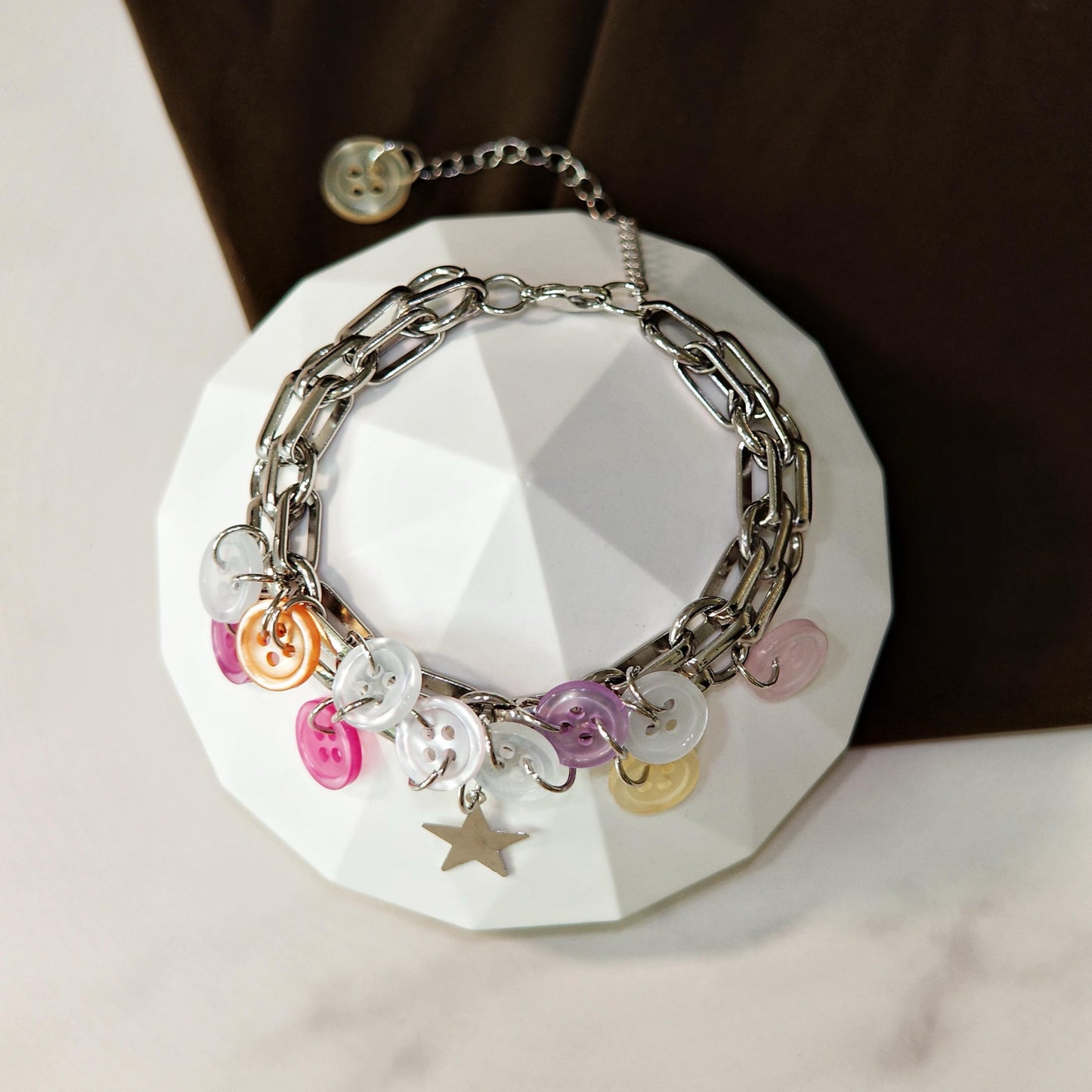 Pastel Button Charm Bracelet